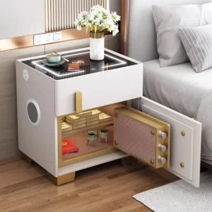 Random Smart Bedside Table with Safe L40cm W40cm H50cm