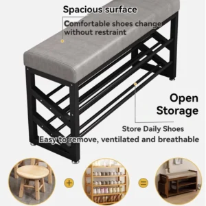 2 in 1 Shoe Storage Bench L80cm W30cm H50cm