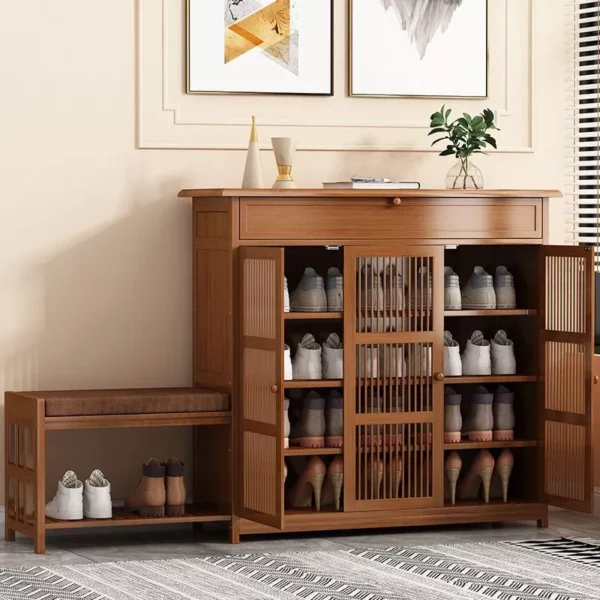Bamboo Shoe Cabinet L100cm W30cm H90cm