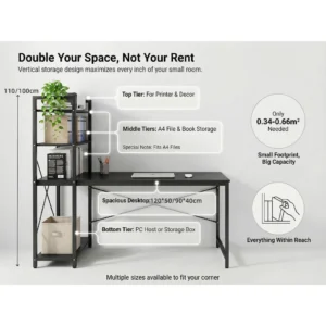 Random Computer Desk With Bookshelf