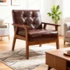 Random PU Leather Lounge Chair L64cm W66cm H71cm