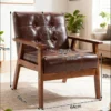 Random PU Leather Lounge Chair L64cm W66cm H71cm