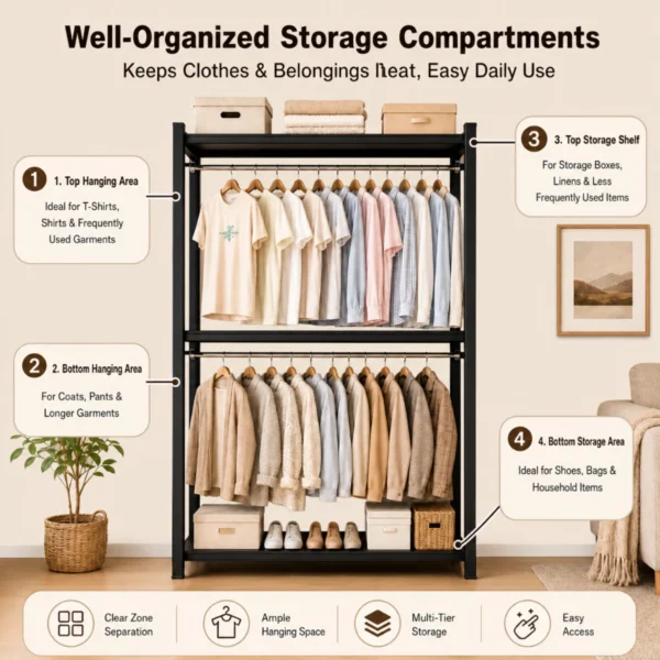 my-11134207-820lh-mq7h97ld0ykibe.webp NIVISON Garment Rack Open Wardrobe