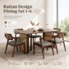1+6 Rattan Dining Set L150cm W90cm H75cm