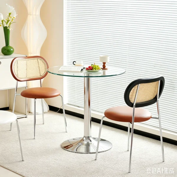 2PCS Rattan Dining Chair L48cm W45cm H82cm