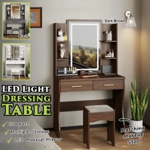 GDeal LED Vanity Dressing Table L80cm W40cm H140cm